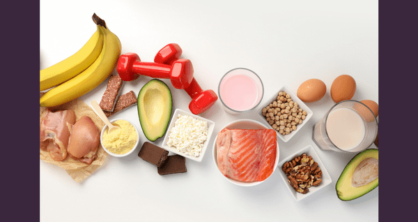 Whole Foods: vegetables, nuts, grains, fruits. And, dumbbells.