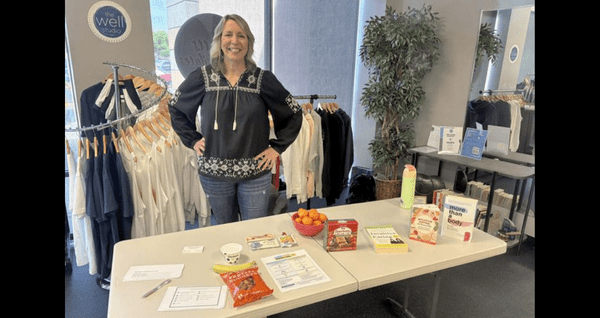 Jill Daniels with her pop up at The Well Studio